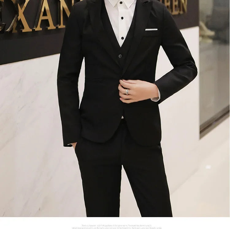 Western-Stil Herrenanzüge Grenzüberschreitende Großhandel Neue Ankunft Abnehmen Dreiteiliges Set Koreanische Version Business Professionelle Kleid