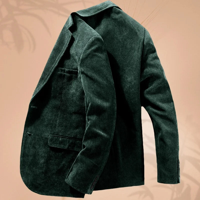 Cord-Herrenanzugjacke, Anzugjacke mit einem Knopf und Revers, Business-formelle Jacke, geeignet für Bankett, Hochzeit, formelle Kleidung für Herren