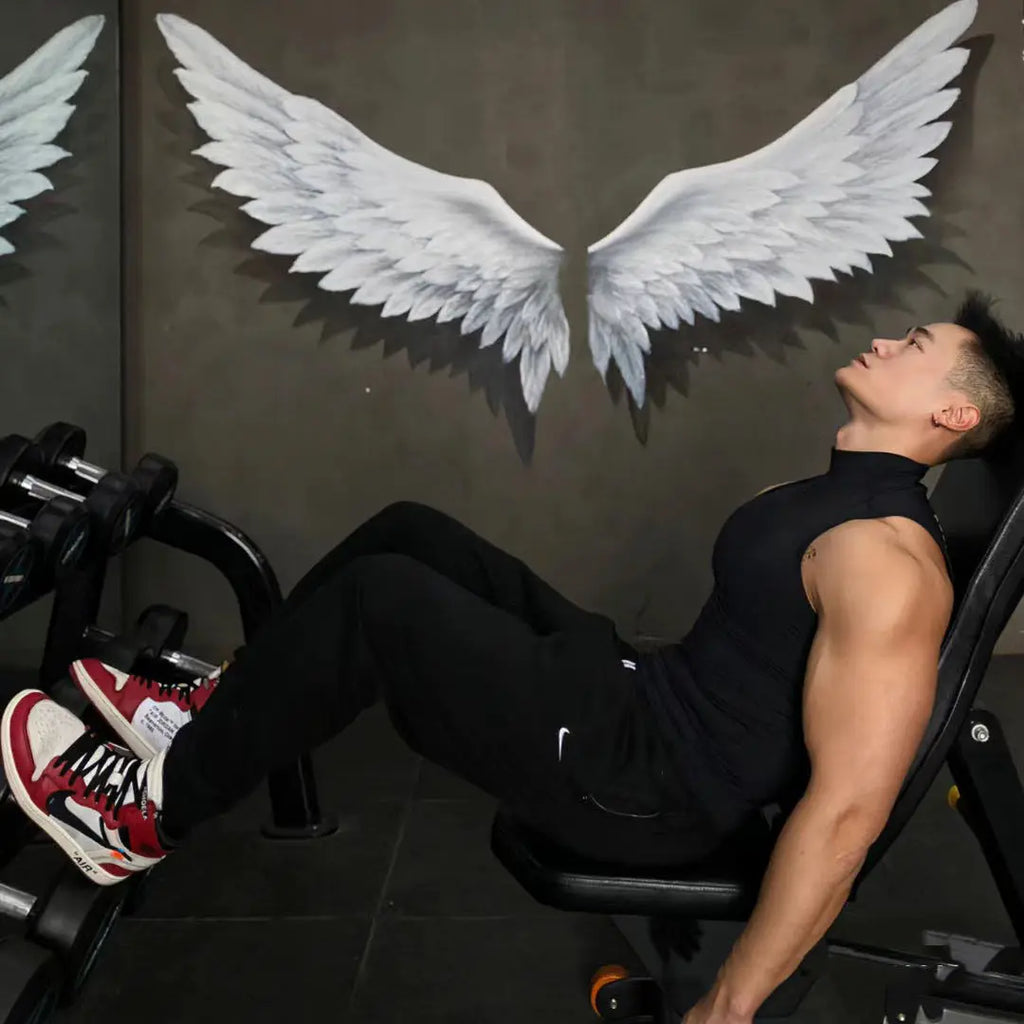 Men's tank tops sports gym clothing high collar breathable sports training clothes gym bodybuilding sleeveless T-shirt tank tops