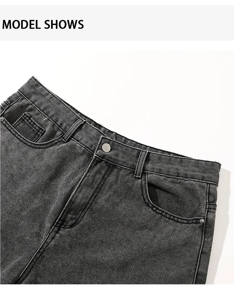 Jeans für Herren im Frühjahr und Sommer 2022, neuer Stil, Trend, gerade, vielseitige Freizeithose, lockere Hose mit weitem Bein