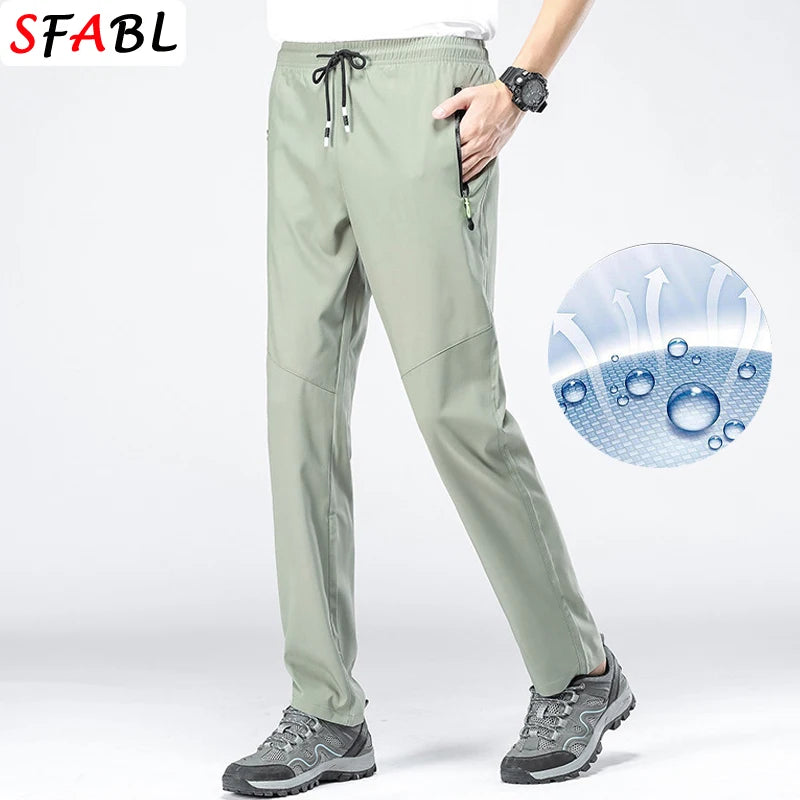 5XL Hohe Stretch Outdoor Sport Wandern Hosen Männer Zipper Taschen Hosen Männer Sommer Dünne Quick Dry männer Hosen Trekking Angeln