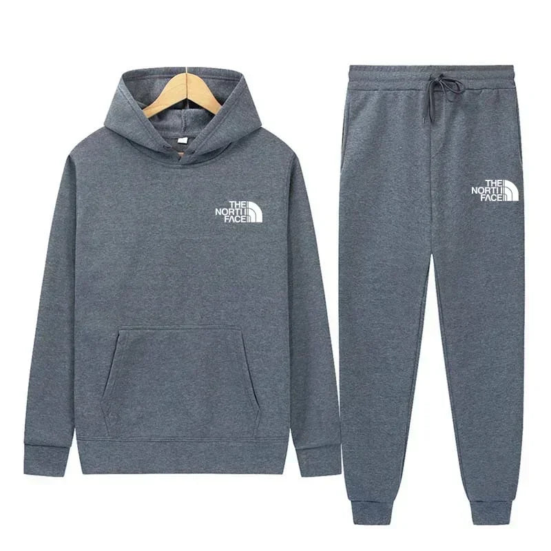 Herbst und Winter neues Herren-Sportbekleidungsset, modisches Outdoor-Herren- und Damen-Kapuzenpullover und Hose, 2-teiliges Set