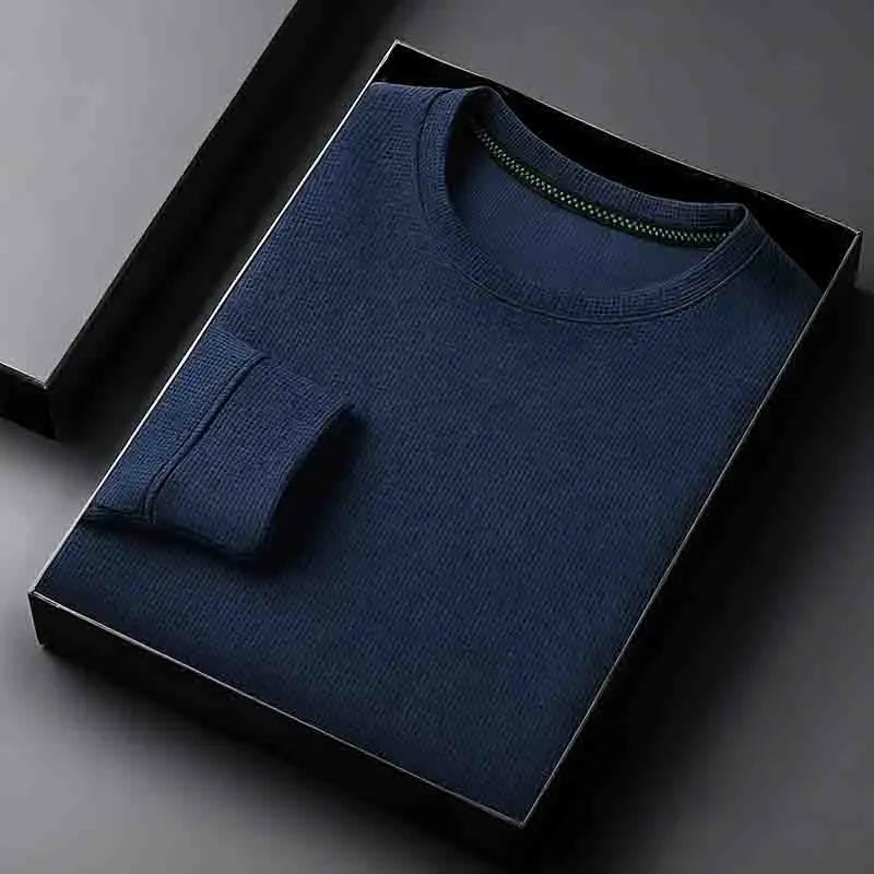 2026 Neuerscheinung Herren Basic Einfarbiger Rundhals-Pullover Atmungsaktiver Langarm-Strickpullover