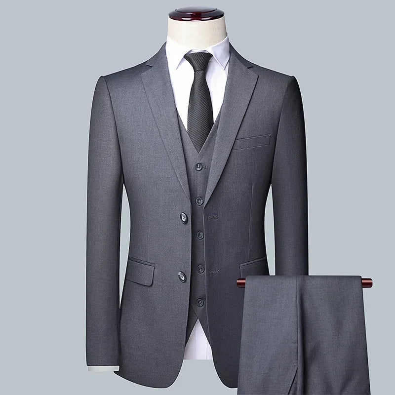 Anzug Boutique Herrenmode Business (Blazer + Weste + Hose) Gentleman's Hochzeit Casual Professioneller formeller Anzug 3-teilig M-6XL