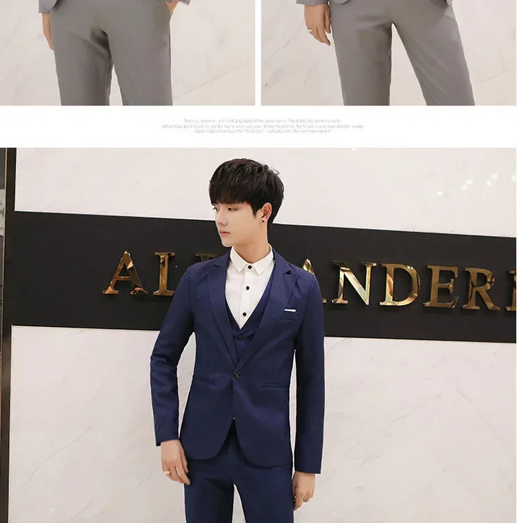 Western-Stil Herrenanzüge Grenzüberschreitende Großhandel Neue Ankunft Abnehmen Dreiteiliges Set Koreanische Version Business Professionelle Kleid
