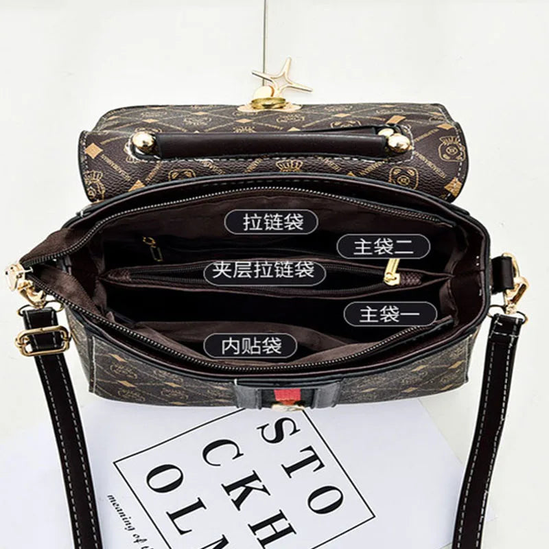 Neue Umhängetasche Damen Tasche Tote Luxus Designer Handtasche Damen Handtaschen Leder Bedrucktes Monogramm Einzelschulter Straddle Bag