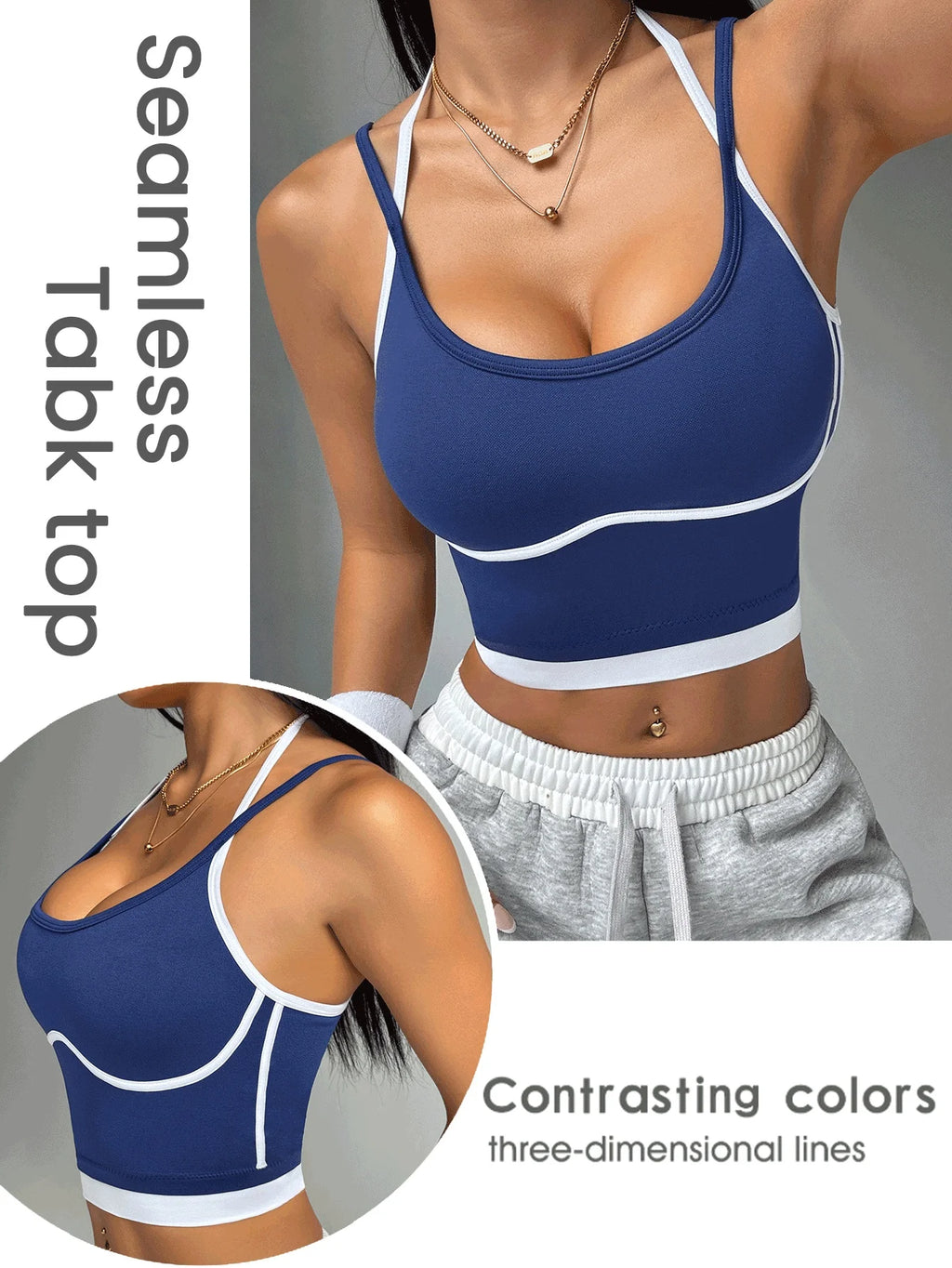 Farbblockierender, nicht aus Stahl gefertigter Ring, schöne Sportweste für Damen-Outdoor-Bekleidung, Fitness-Laufen, stoßdämpfende Raffung, s