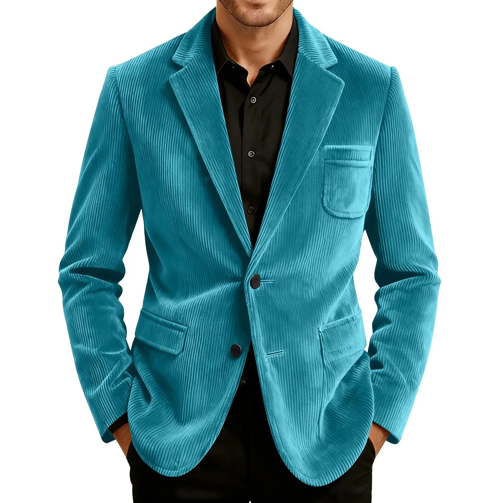 Männer Einfarbig Cord Warme Anzug Jacke Strickjacke Frühling Herbst Business Casual Cord Blazer Jacke männer Anzug Mantel