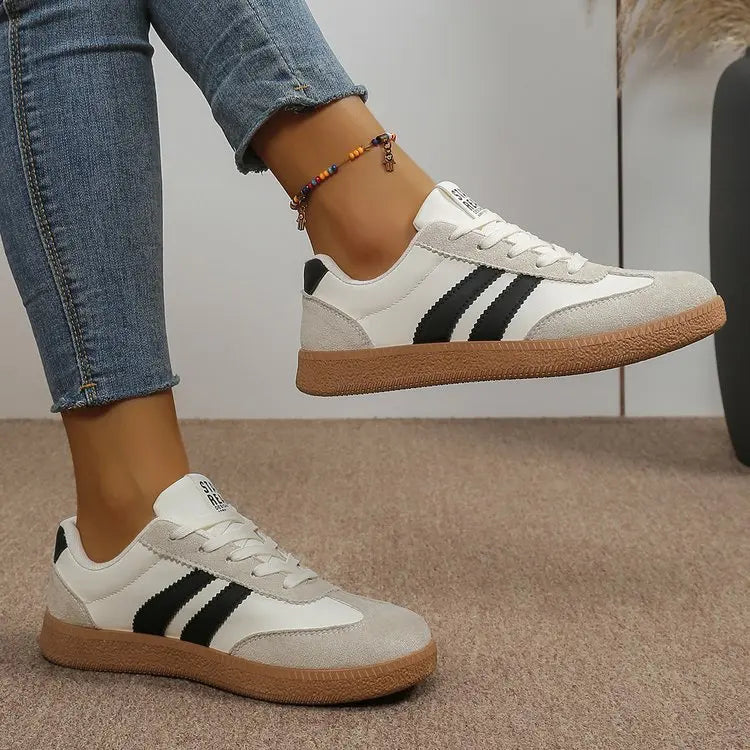 Leichte, bequeme Turnschuhe für Damen, modisch, gestreift, Schnür-Sportschuhe, Damen, lässig, atmungsaktiv, grüne Turnschuhe in Übergröße