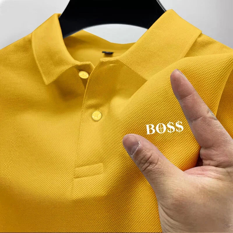 Kurzarm-Poloshirt für Herren, schnell trocknend, atmungsaktiv, lässig, stilvoll, Business, Sport, Sommer, hoch, neu, 2025