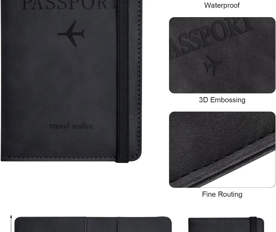 Reisepasshülle für Reiseutensilien, Reisepass-Brieftaschen-Schutzhülle für Reisezubehör, Reisepass-Buchhalter für Damen/Herren