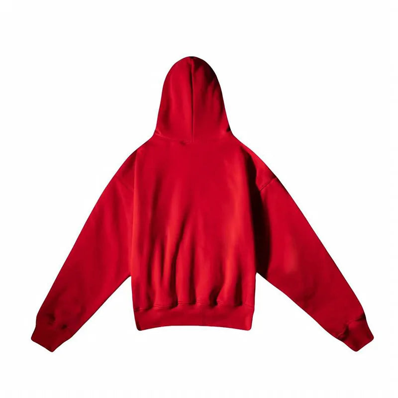 Autumn Winter High Street Oversized Kanye West Hoodie Men Women 1:1 Solid Color Black Brown Red Blue Pullover Streetwear Hooded