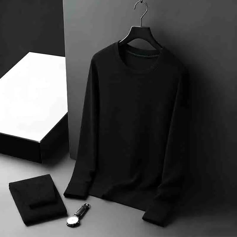 2026 Neuerscheinung Herren Basic Einfarbiger Rundhals-Pullover Atmungsaktiver Langarm-Strickpullover