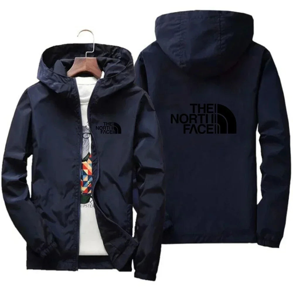 2025, modische, winddichte Herren-Jacke mit Reißverschluss und Kapuze, lässige Outdoor-Sportbekleidung für Streetwear, Laufen und tägliche bequeme Kleidung