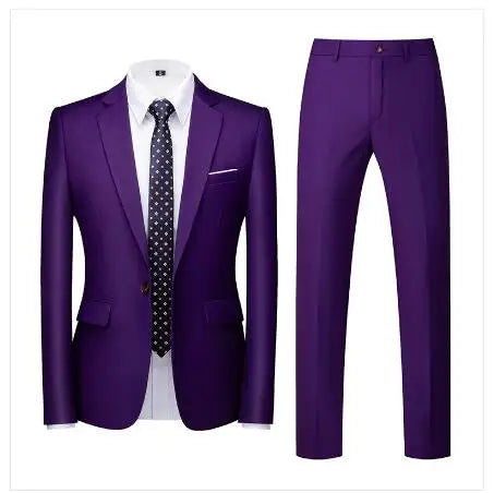 22 Farben einreihige formelle Hochzeit Anzüge Herren bekleidung Mode einfache Männer Business Social Prom Party Kleid 2 Stück Set