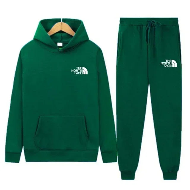 Herbst und Winter neues Herren-Sportbekleidungsset, modisches Outdoor-Herren- und Damen-Kapuzenpullover und Hose, 2-teiliges Set