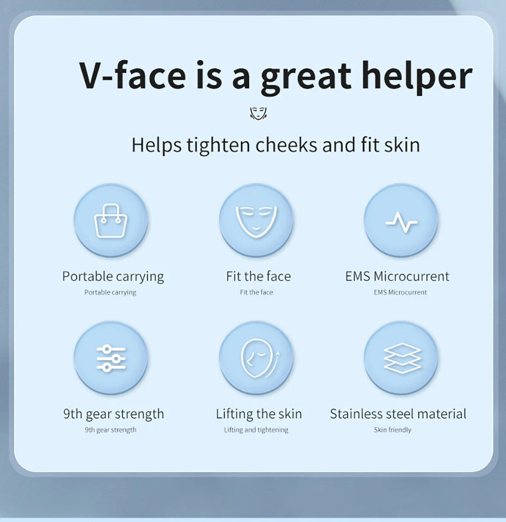 EMS Face Lifting Massagegerät Anti-Falten Straffendes Gesichtsmassagegerät V-Face Lift Gerät Mikrostromentferner Doppelkinn Hautpflege