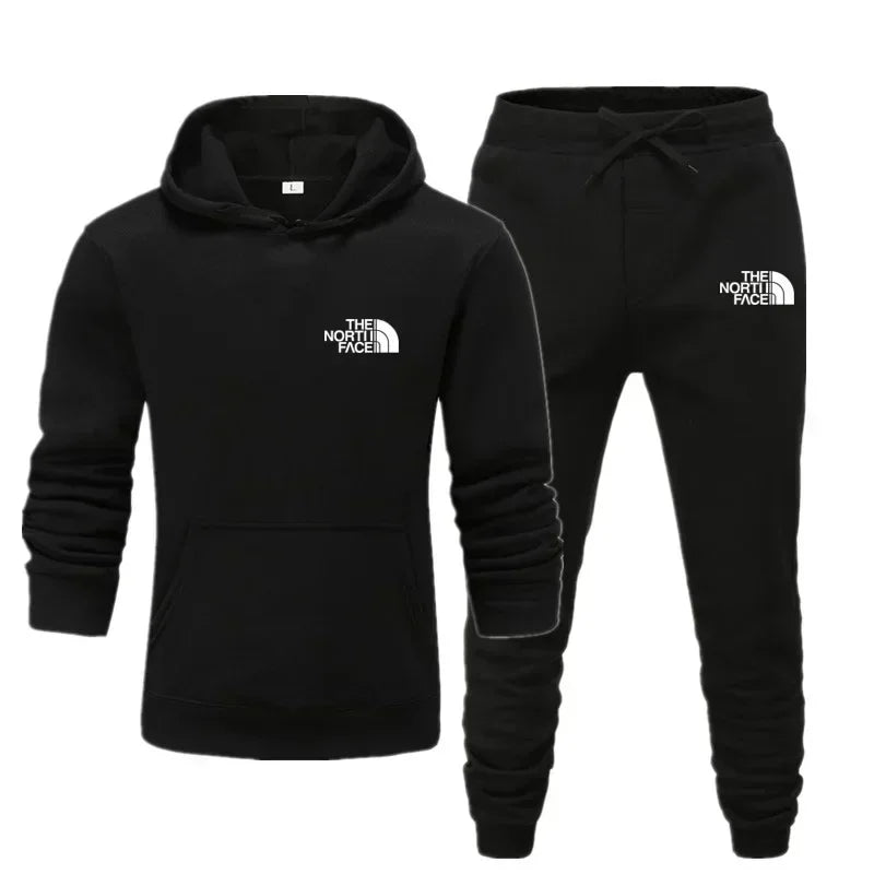 Herbst und Winter neues Herren-Sportbekleidungsset, modisches Outdoor-Herren- und Damen-Kapuzenpullover und Hose, 2-teiliges Set