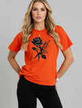 Reines Baumwoll-T-Shirt für Kinder, atmungsaktiv, Sommer 2026, Retro-Rosenelfen-Print, lässiges Eltern-Kind-Outfit für Jungen und Mädchen