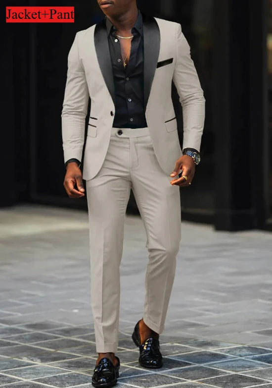 Männer Formale Slim Fit Smoking Prom Anzug Männlichen Bräutigam Hochzeit Blazer Hohe Qualität Trauzeuge Luxus Kleid Business Bankett Party Anzug