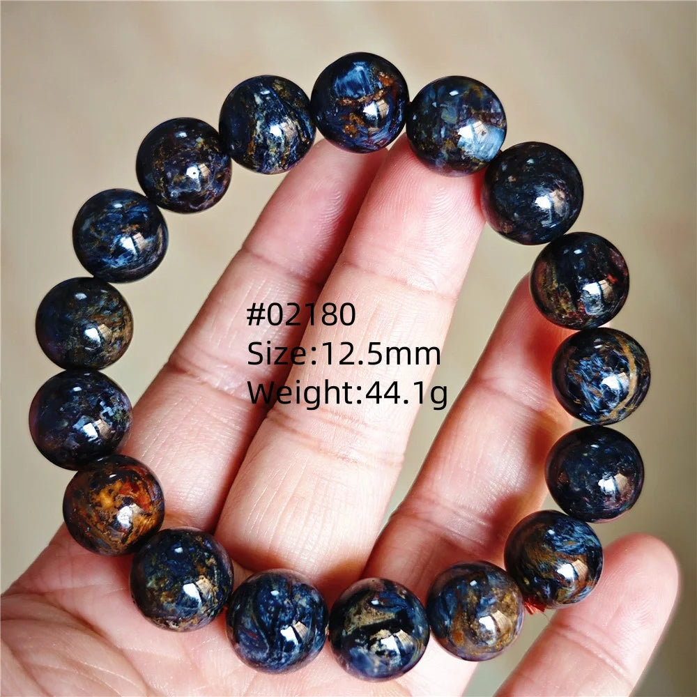 Natürliche blaue Pietersite Runde Perlen Armband Schmuck 12,5 mm Feuer Pietersite Namibia Feuer Pietersite Seltene Steinperlen AAAAAA