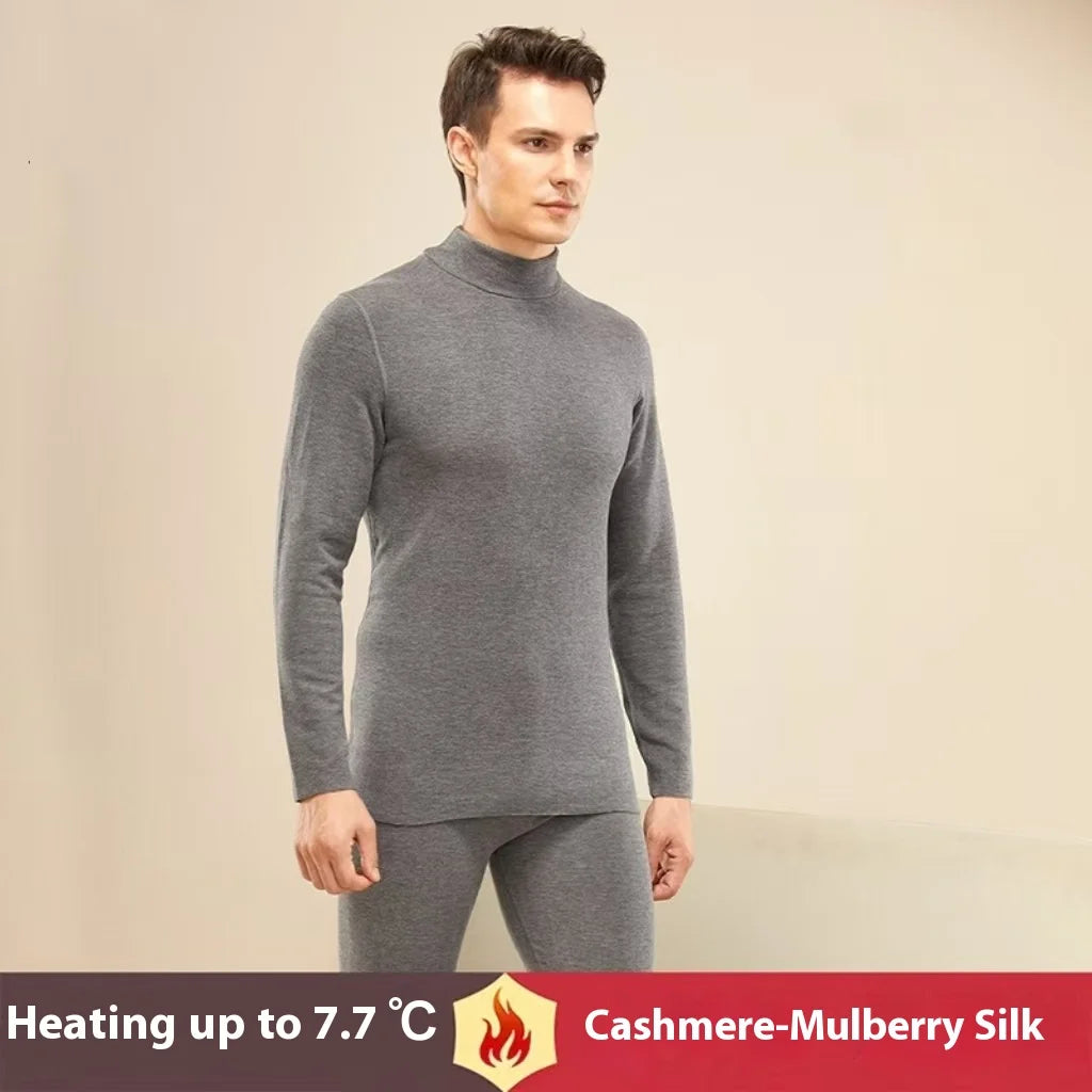 Herbst und Winter Herren-Thermounterwäsche aus Kaschmir-Seide, Damen-Thermo-Herbsthose aus Kaschmir, gepolstertes und verdicktes Paar-Set