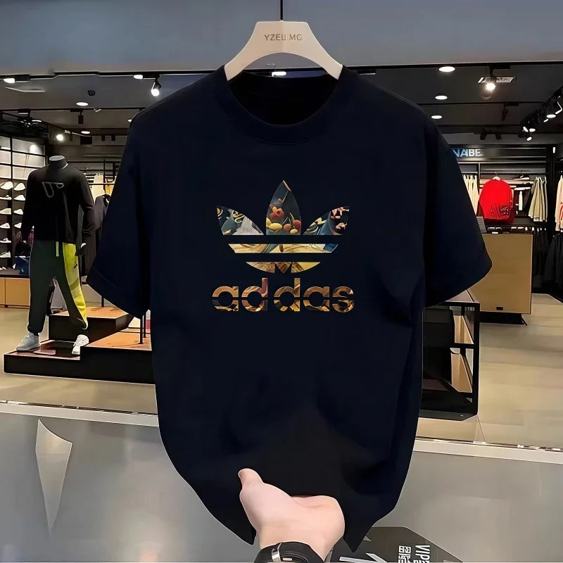 2026 Sommer Herren T-Shirt Kurzarm Reine Baumwolle T-Shirt Sommer Slim Fit Vollbaumwolle Halbarm Rundhals Atmungsaktiv Trend