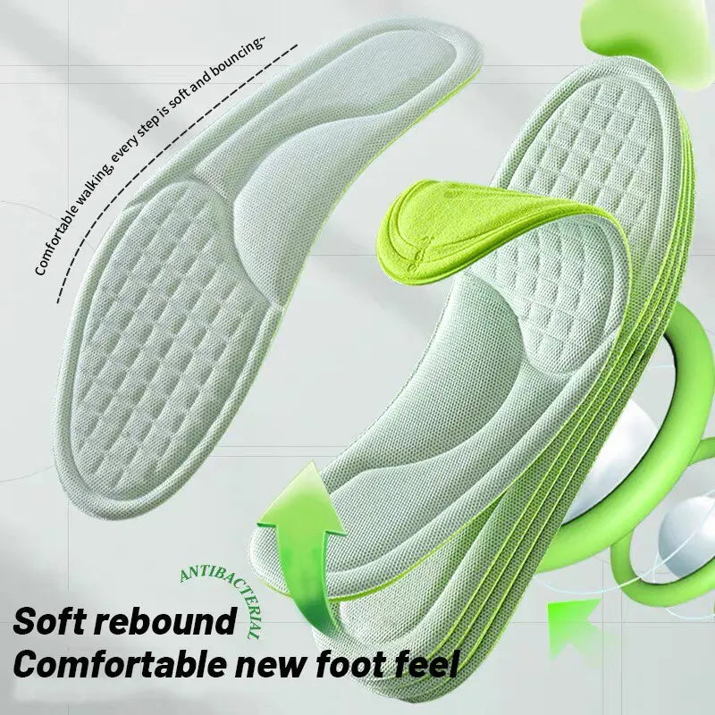 Sport-Einlegesohlen für Schuhe, 5D-Massage, weiches Deodorant, atmungsaktiv, stoßdämpfend, gepolstert, Laufsohlen für Füße, Männer und Frauen