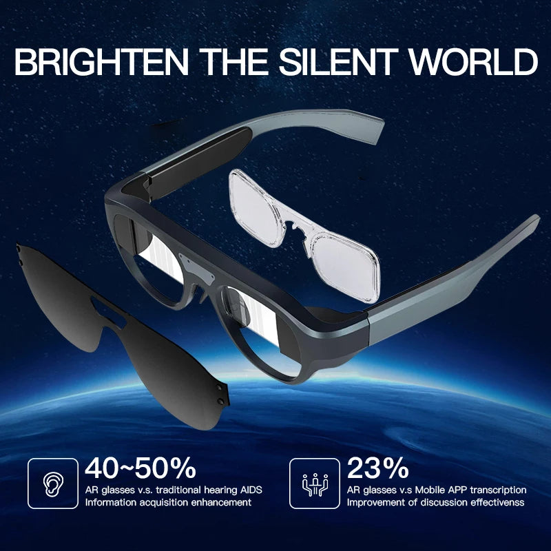 Virtual Reality Smart Glasses Multiple Languages Web Meeting Multifunctional Enhanced Hearing-Aid Instant Translation Ar Glasses