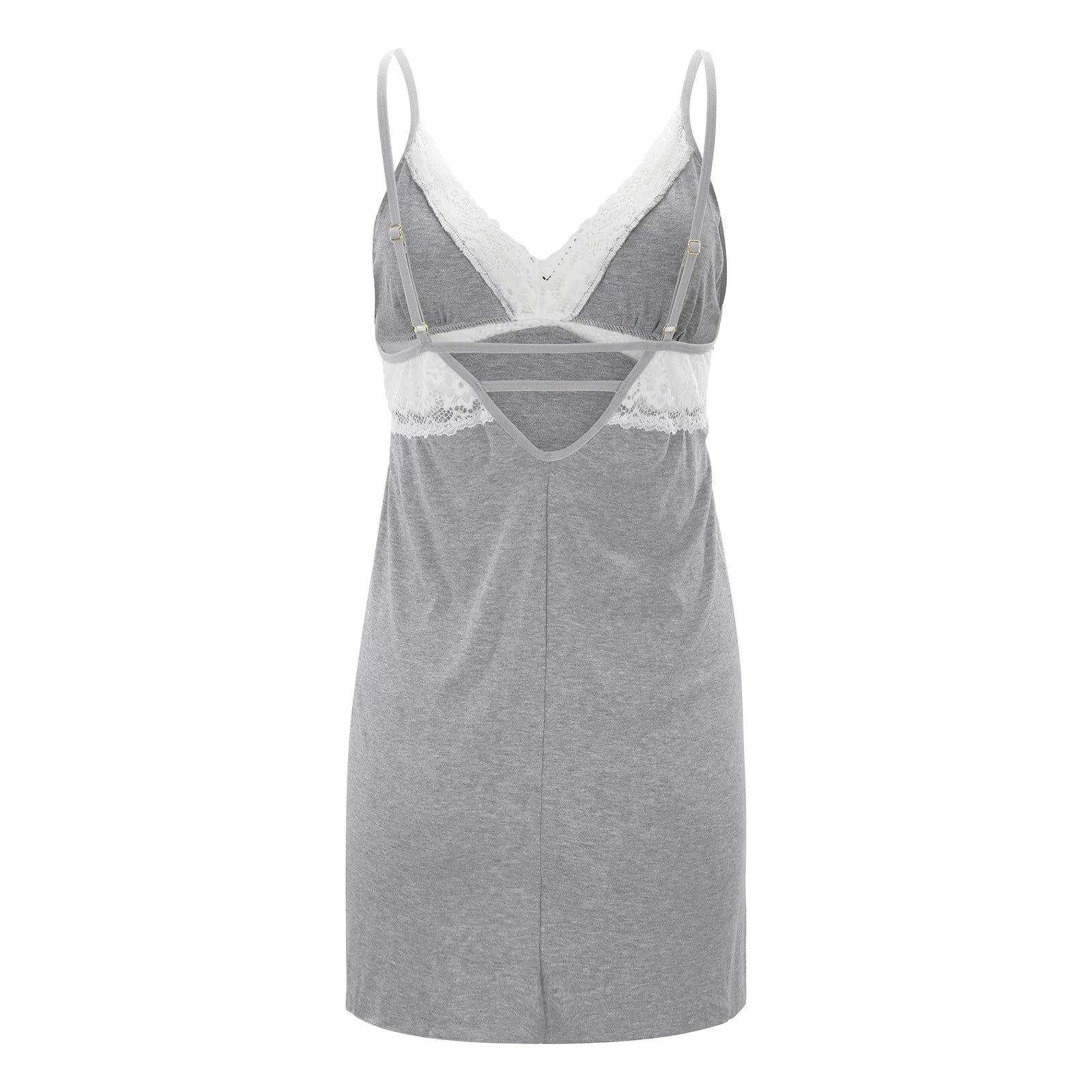 Frauen weiche Baumwolle sexy Pyjama Schlinge ärmellose Nachtwäsche mit V-Ausschnitt voller Slip Spitzen besatz Nachtwäsche Nacht kleid Frauen пижама женская