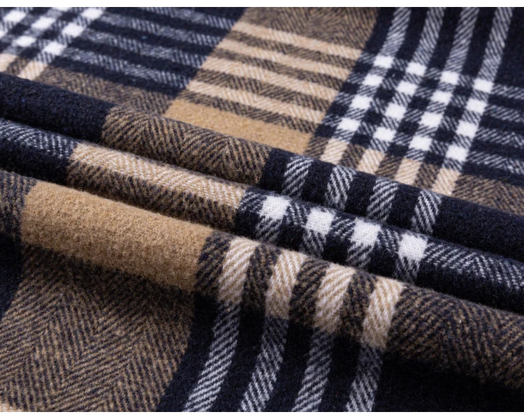 Langärmliges Flanell-Karohemd für Herren – weiche reine Baumwolle, Button-Down-Hemden, dick, Herbst und Winter – Wochenend-Casual, Ausgehen