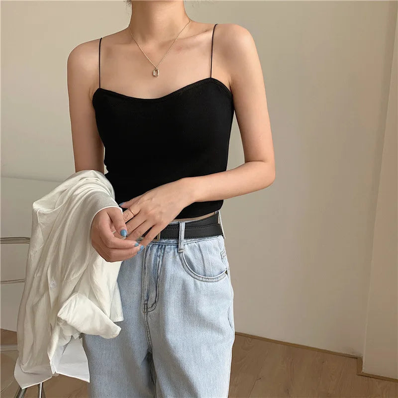 Sommer kurze Neck holder Tank Top Frauen y2k Kleidung schwarz weiß rosa ärmelloses Korsett rücken frei ausgehen Crop Tops Sexys Frauen
