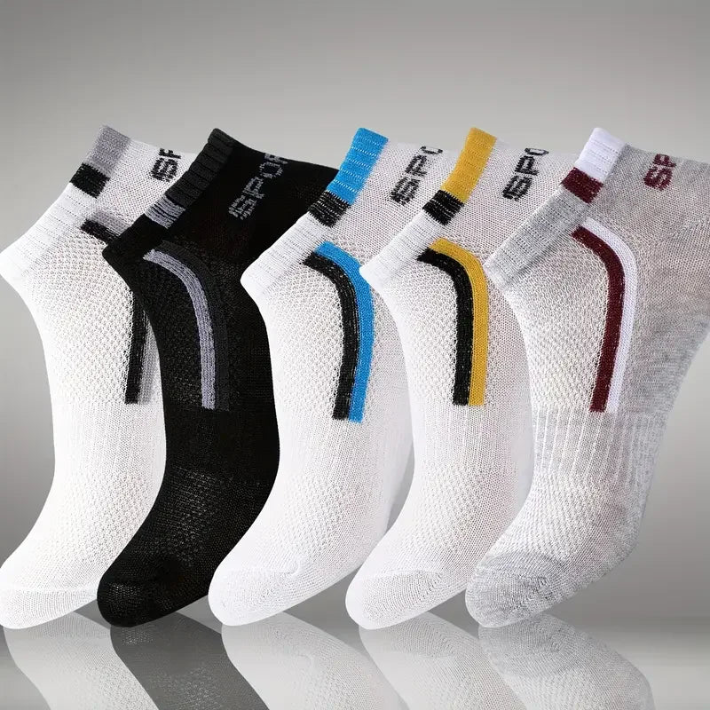 30Pairs Männer Socken Mesh Atmungsaktive Kurze Casual Socken Farbe-block Sport Socke Sport Socken Absorbieren Schweiß Knöchel