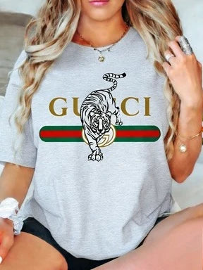 2026 Neues T-Shirt für Damen mit Buchstabenprint, kurzärmelig, trendig, temperamentvoll, lässig, vielseitig, schwerer Stoff
