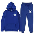 Men's running and fitness fashion casual sportswear set for autumn and winter, hooded sweatshirt + jogging pants two-piece set