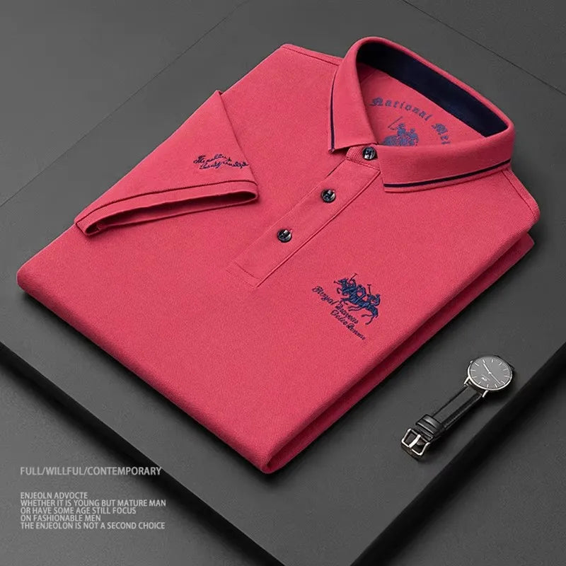 2024 hohe Qualität männer Baumwolle Bestickt Polo-Shirt Sommer Neue High-end-Business Casual Revers Kurzarm T-shirt