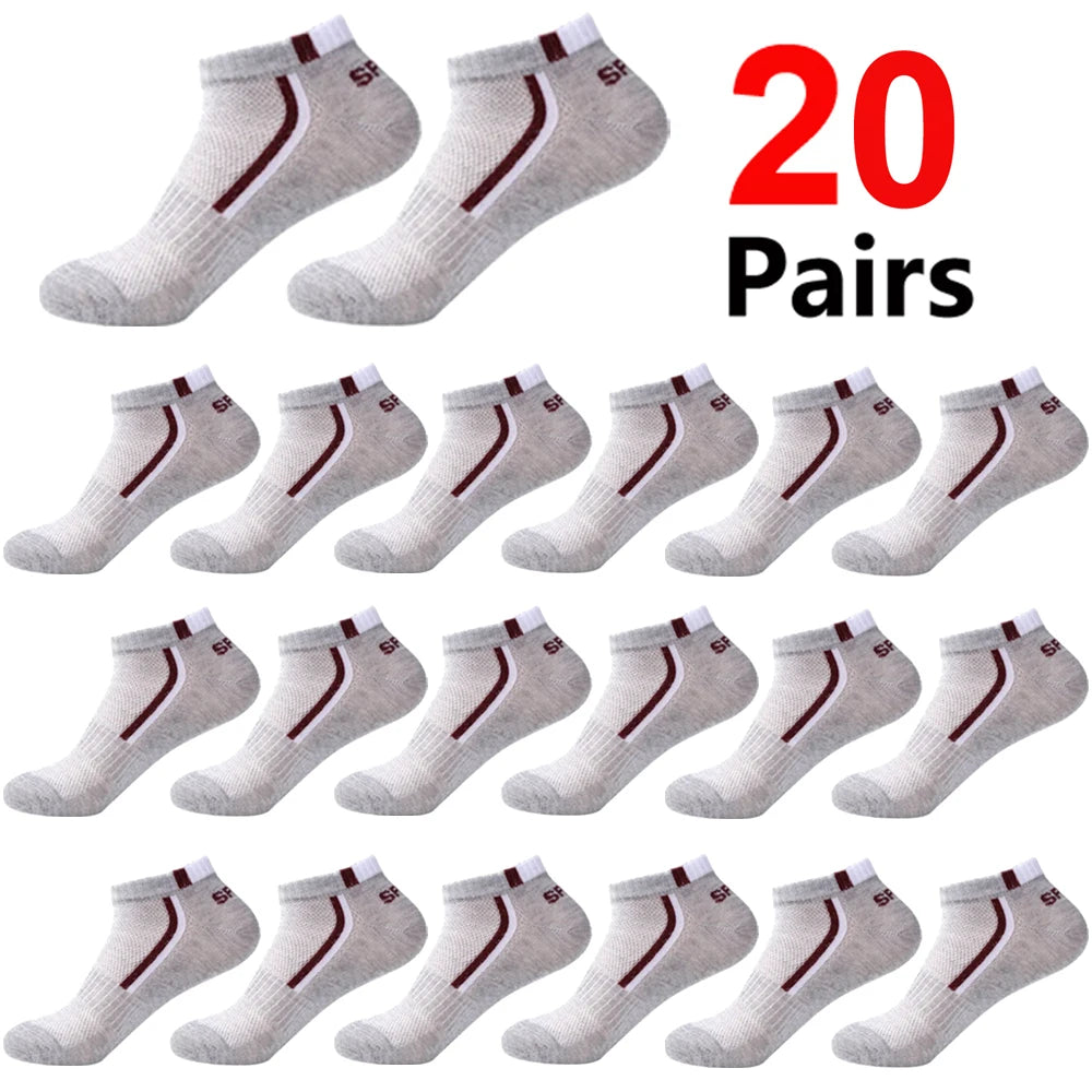 30Pairs Männer Socken Mesh Atmungsaktive Kurze Casual Socken Farbe-block Sport Socke Sport Socken Absorbieren Schweiß Knöchel