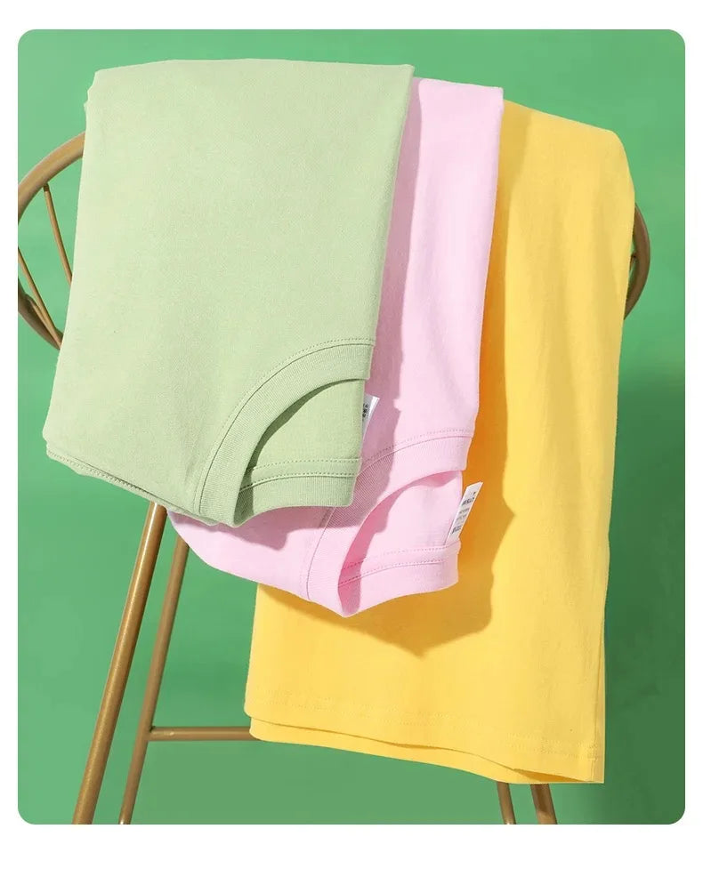 12 Farben übergroßes schweres T-Shirt für Herren, Sommer-Kurzarm-T-Shirt, 100 % Baumwolle, schlichtes Oberteil, lässige Herrenbekleidung