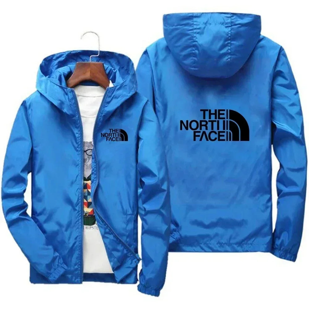 2025, modische, winddichte Herren-Jacke mit Reißverschluss und Kapuze, lässige Outdoor-Sportbekleidung für Streetwear, Laufen und tägliche bequeme Kleidung