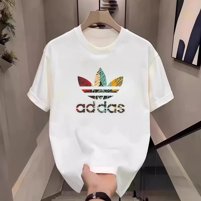 2026 Sommer Herren T-Shirt Kurzarm Reine Baumwolle T-Shirt Sommer Slim Fit Vollbaumwolle Halbarm Rundhals Atmungsaktiv Trend