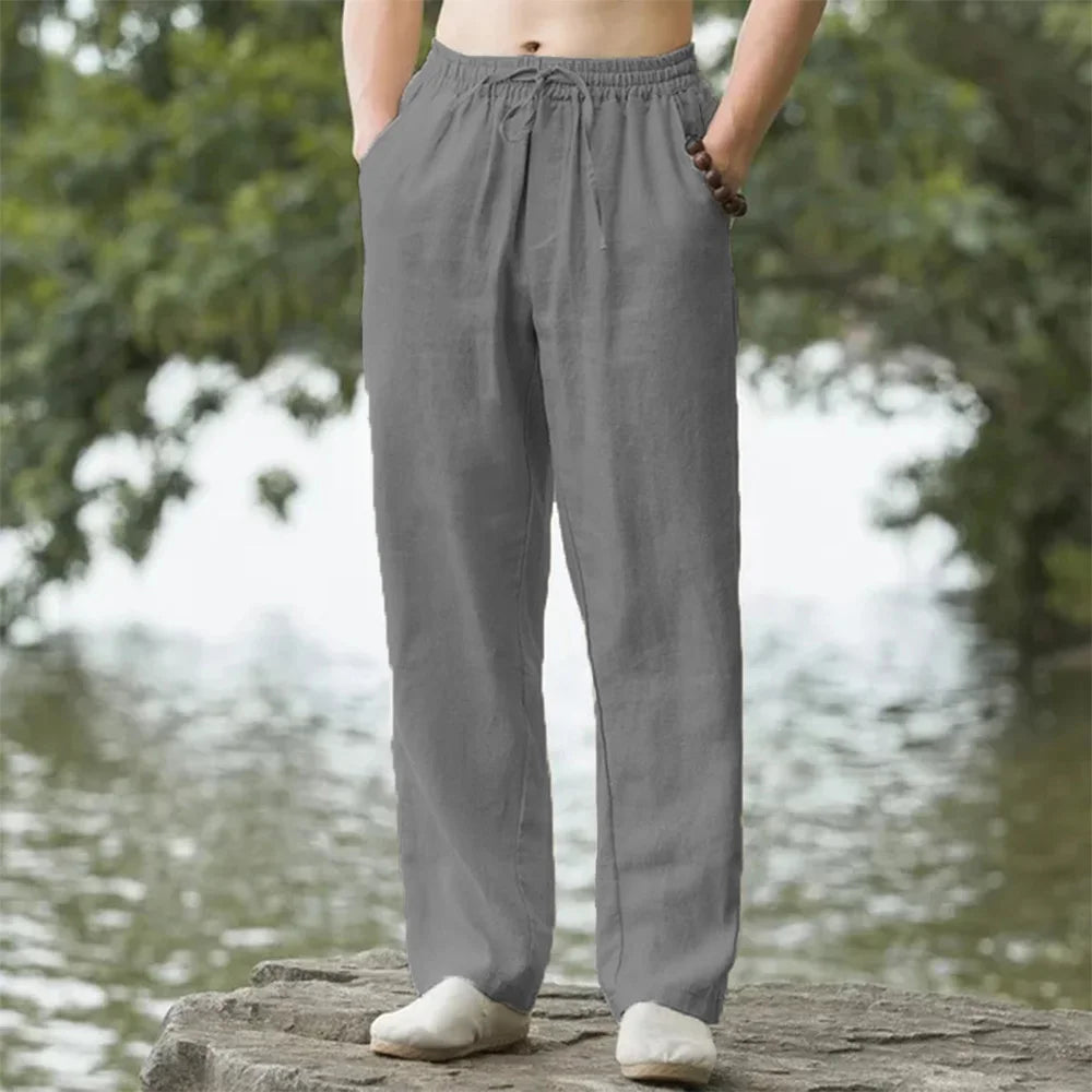 Männer Strand Hosen Jogger Streetwear Baumwolle Leinen Jogginghose Casual Hosen Hawaiian Urlaub Lose Sommer Lange