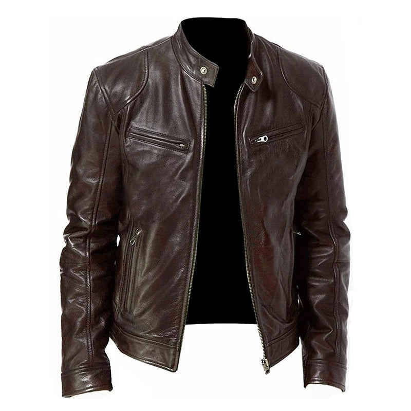 2024 motorrad Leder Jacken Mann Casual Mode Motorrad Mantel Slim Fit Revers PU Jacken Herbst Anti-wind Leder Mantel männlichen
