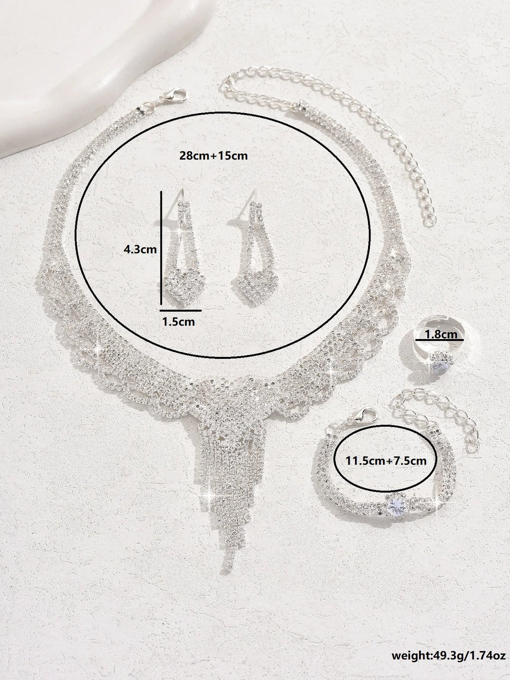 5/4/3PC Women's Fashion Design Peach Heart Tassel Earrings Necklace Bracelet Set Wedding Banquet Party Holiday Gift