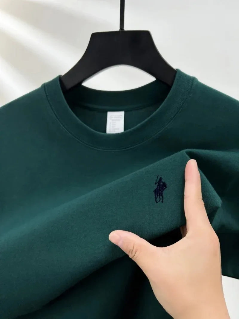 2026 Sommer Herren Strick-Baumwoll-T-Shirt mit kurzen Ärmeln – Modisch, bequem und atmungsaktiv bedrucktes Oberteil