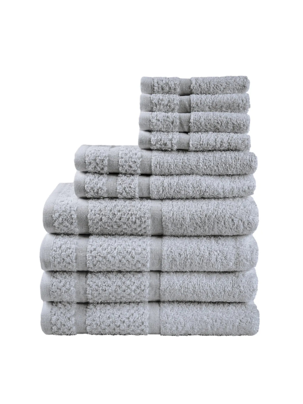 10-teiliges Handtuch-Set mit verbesserter Weichheit und Haltbarkeit, Grau
