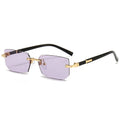 Randlose Sonnenbrille Rechteck Mode beliebte Frauen Männer Schatten kleine quadratische Sonnenbrille für weibliche männliche Sommer reisen Okulos