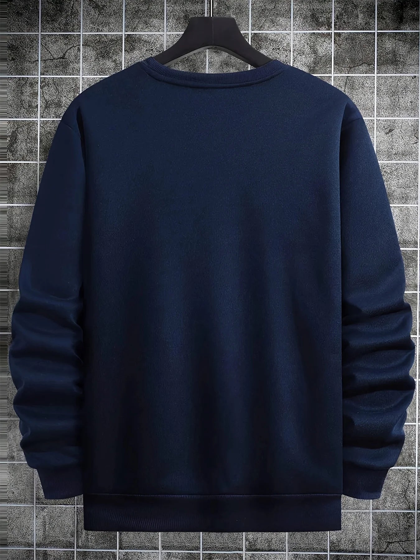 Men's autumn and winter fashionable casual loose Brooklyn letter pattern printed long sleeved round neck sweatshirt