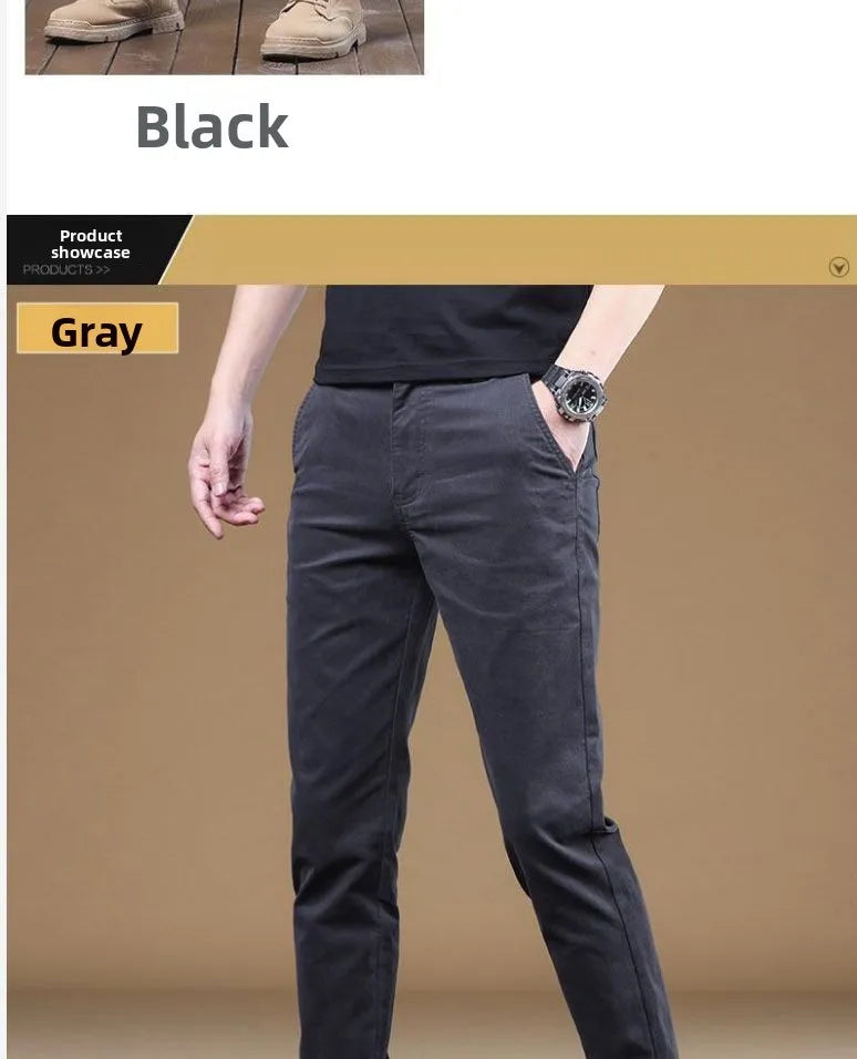 2025, Sommer-Freizeithose für Herren aus dünner Baumwolle, trendige, vielseitige, elastische, leichte Business-Hose, formelle, schlanke, gerade Hose