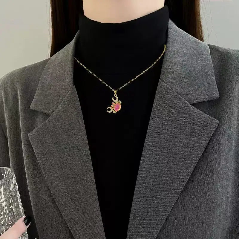 EILIECK 316L Edelstahl Glanz Zirkonia Schwan Anhänger Halskette Gold Farbe Textur Metall Personalisierte Schmuck Halskette