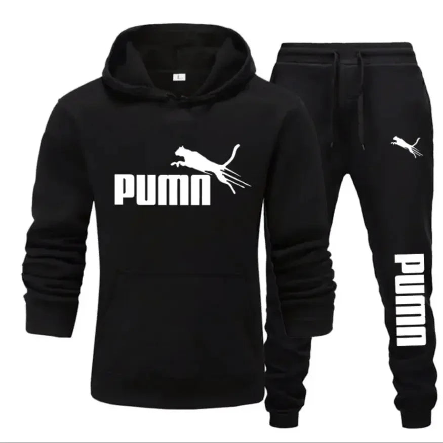 Neues Herren-Pullover-Hoodie + Hose für Herbst und Winter, 2-teiliges, modisches und trendiges Fitness-Jogging-Freizeit-Sportbekleidungsset